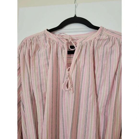 J. Crew Re-Imagined Alma Pink Striped Beach Boho Cotton Dress Womens Size L-XL, - Picture 6 of 9